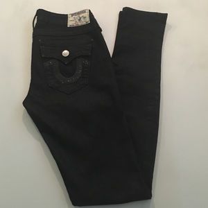 [ref 4] True Religion Dark Wash Low Rise Skinny Jeans Sz 26